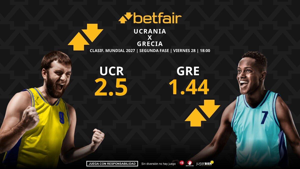 Ucrania - Grecia: quintetos, horario, dónde ver, convocatoria, estadísticas y pronósticos